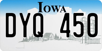 IA license plate DYQ450