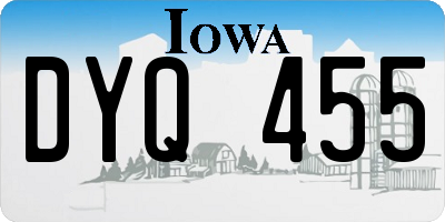IA license plate DYQ455