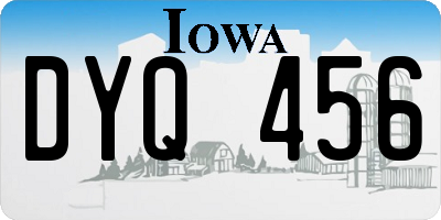 IA license plate DYQ456