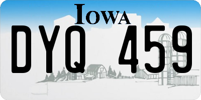 IA license plate DYQ459