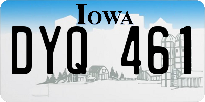 IA license plate DYQ461