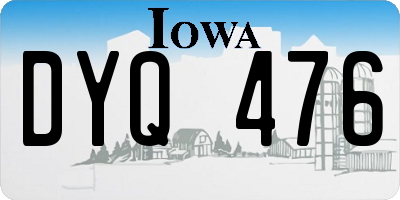 IA license plate DYQ476