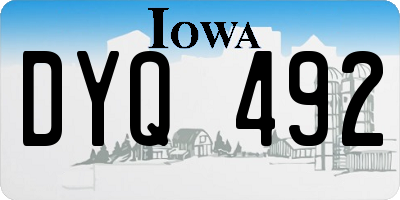 IA license plate DYQ492