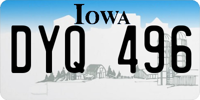 IA license plate DYQ496