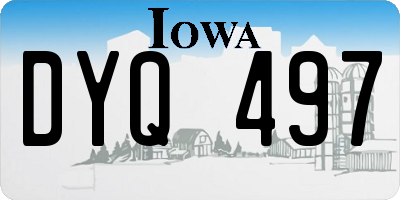 IA license plate DYQ497