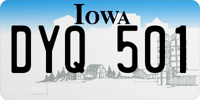 IA license plate DYQ501
