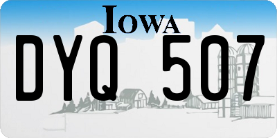 IA license plate DYQ507