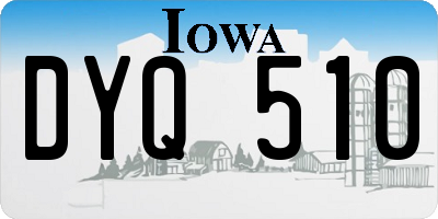 IA license plate DYQ510