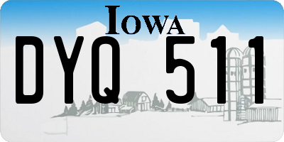 IA license plate DYQ511