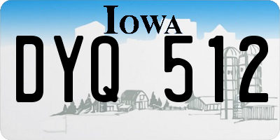 IA license plate DYQ512