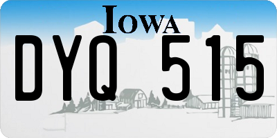 IA license plate DYQ515