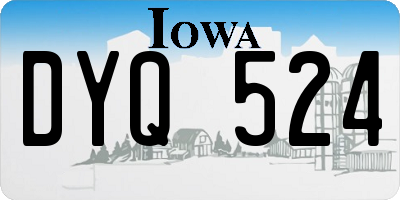 IA license plate DYQ524