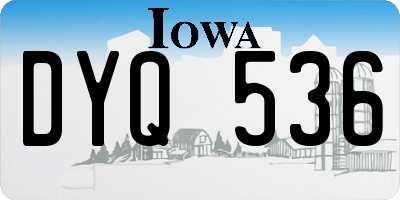 IA license plate DYQ536
