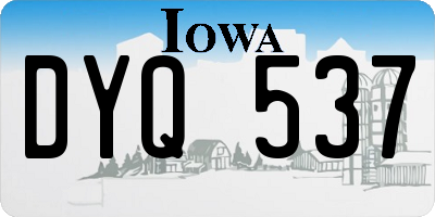 IA license plate DYQ537