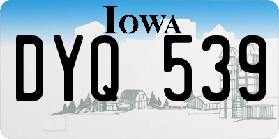 IA license plate DYQ539
