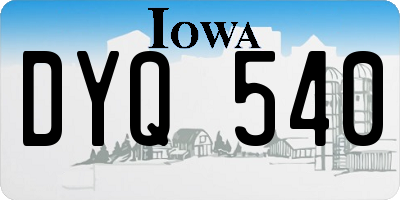 IA license plate DYQ540