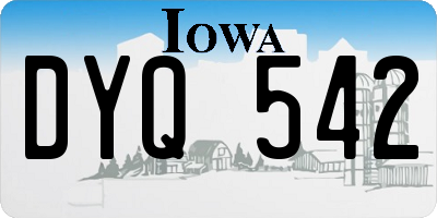 IA license plate DYQ542