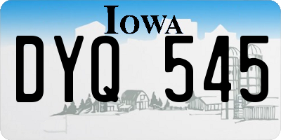 IA license plate DYQ545