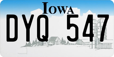 IA license plate DYQ547