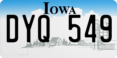 IA license plate DYQ549