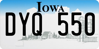 IA license plate DYQ550
