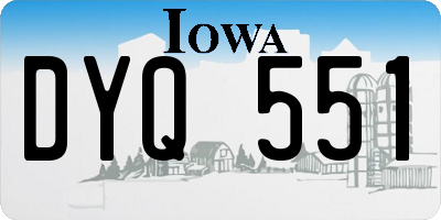 IA license plate DYQ551