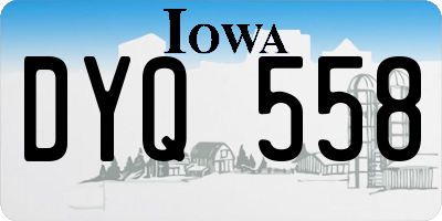IA license plate DYQ558
