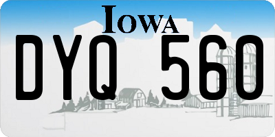 IA license plate DYQ560