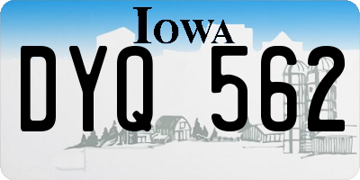 IA license plate DYQ562