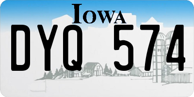 IA license plate DYQ574