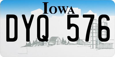 IA license plate DYQ576