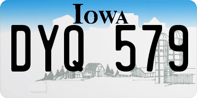 IA license plate DYQ579