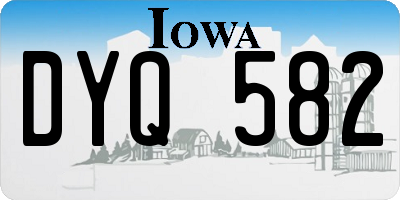 IA license plate DYQ582