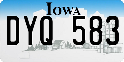 IA license plate DYQ583
