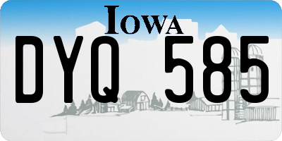 IA license plate DYQ585