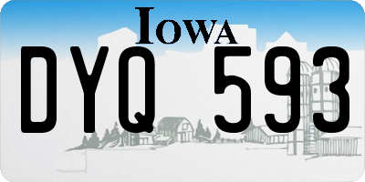 IA license plate DYQ593