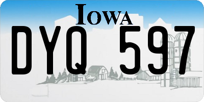 IA license plate DYQ597