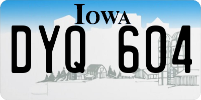 IA license plate DYQ604