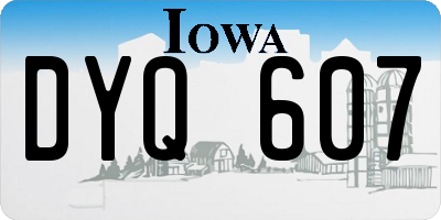 IA license plate DYQ607