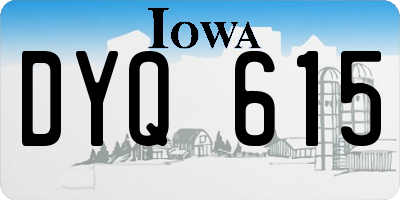 IA license plate DYQ615
