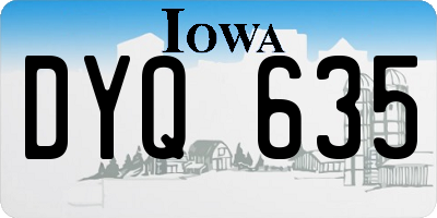 IA license plate DYQ635