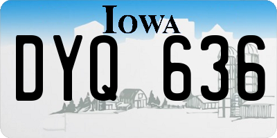 IA license plate DYQ636