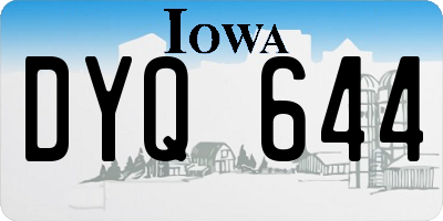 IA license plate DYQ644