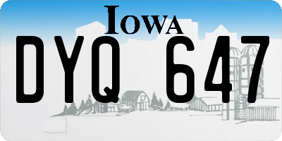IA license plate DYQ647