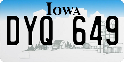 IA license plate DYQ649