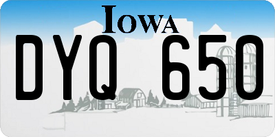 IA license plate DYQ650