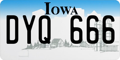 IA license plate DYQ666