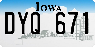 IA license plate DYQ671