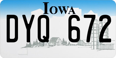IA license plate DYQ672