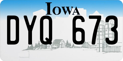 IA license plate DYQ673